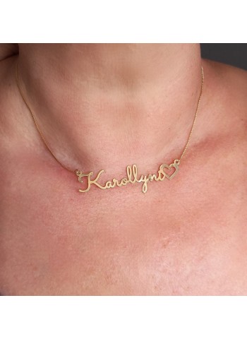 Colar Personalizado Nome com Adorno folheado em ouro 18k