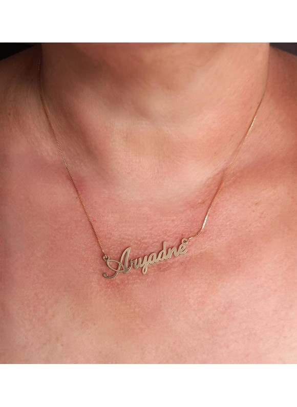 Colar Personalizado Nome Simples folheado em ouro 18k