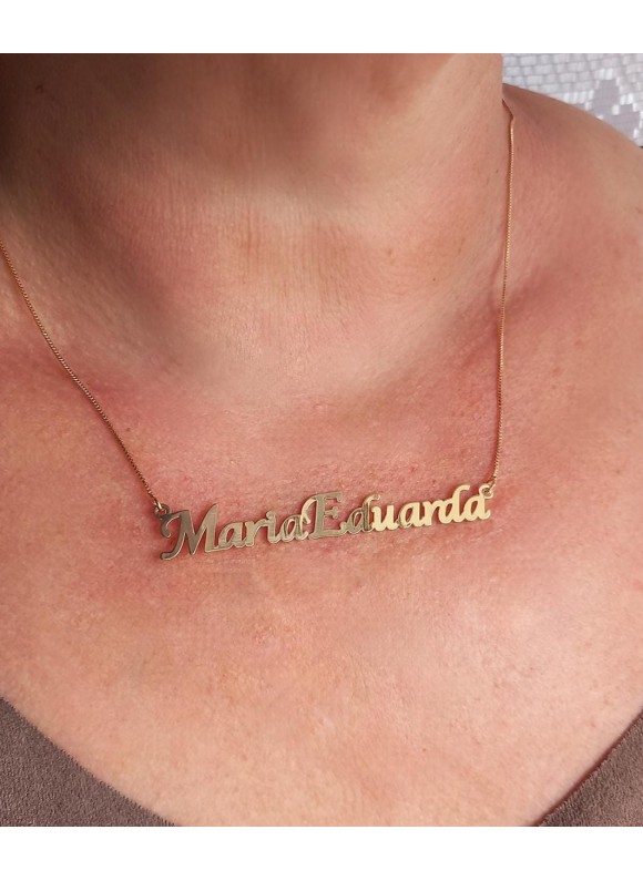 Colar Personalizado Nome Simples folheado em ouro 18k