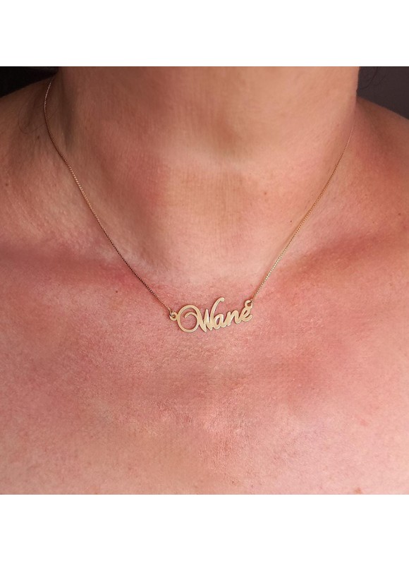 Colar Personalizado Nome Simples folheado em ouro 18k