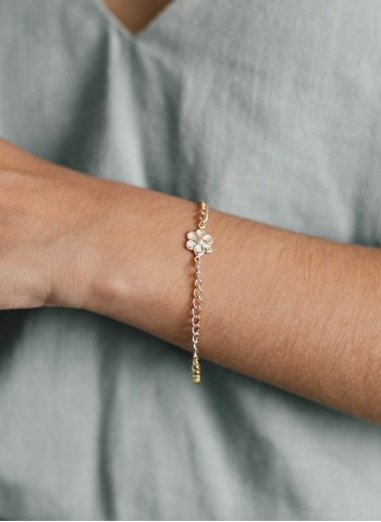 Pulseira 1 Florzinha folheada em ouro 18k