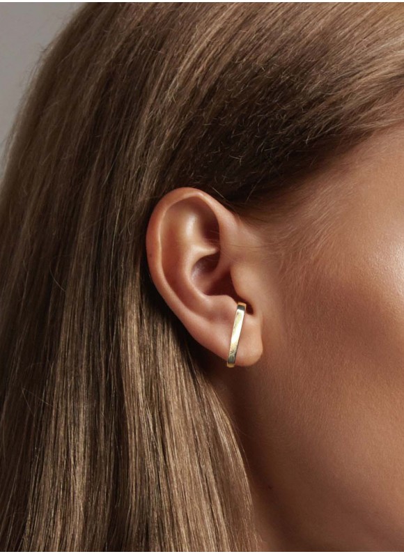 Brinco Ear Hook Flat - Banho Ouro 18k Brinco Ear Hook Flat - Banho Ouro 18k