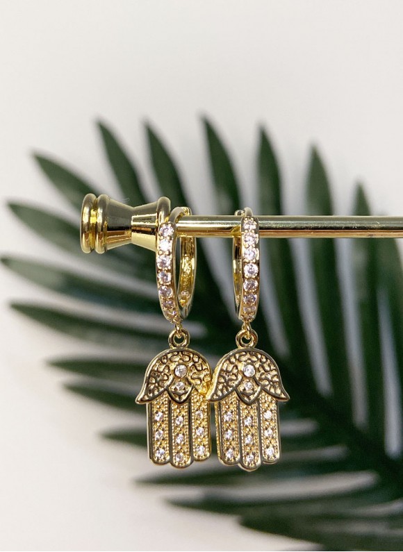 Brinco Argola Hamsá - Banho Ouro 18k Brinco Argola Hamsá - Banho Ouro 18k
