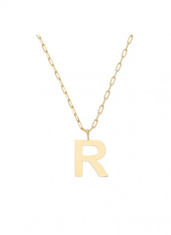 Colar estilo corrente com pingente personalizado de uma letra folheado em ouro 18k  Colar estilo corrente com pingente personalizado de uma letra folheado em ouro 18k