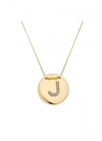 Colar com um pingente redondo com letra personalizada folheado em ouro 18k  Colar com um pingente redondo com letra personalizada folheado em ouro 18k