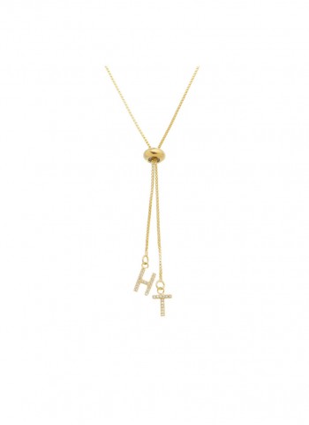 Colar com dois pingentes de letras personalizadas folheado em ouro 18k  Colar com dois pingentes de letras personalizadas folheado em ouro 18k