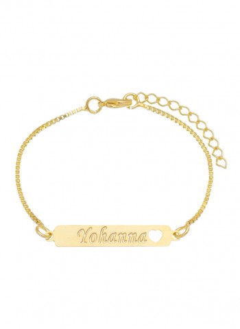 Pulseira Infantil personalizada com nome gravado e coração folheado em ouro 18k  Pulseira Infantil personalizada com nome gravado e coração folheado em ouro 18k
