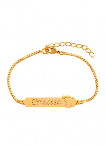 Pulseira Infantil personalizada com nome gravado e pezinho folheado em ouro 18k  Pulseira Infantil personalizada com nome gravado e pezinho folheado em ouro 18k