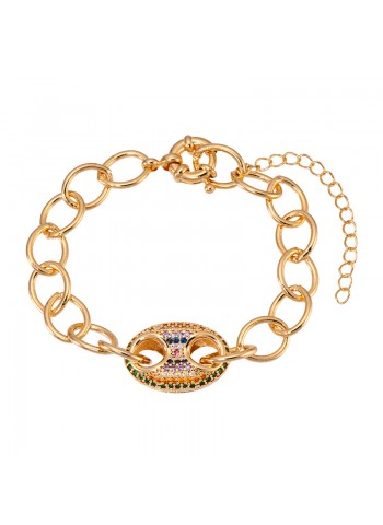 Pulseira elos banhado em ouro 18k